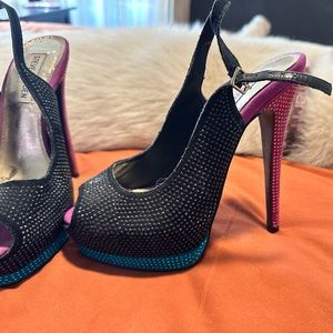 Steve Madden color block studded heels